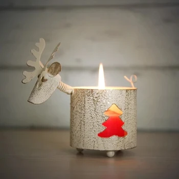 

Christmas Candle Holder Iron Retro Nordic Metal Candle Holder Romantic Latern Candle Lanterne Metal Candles Home Decoration 6K53