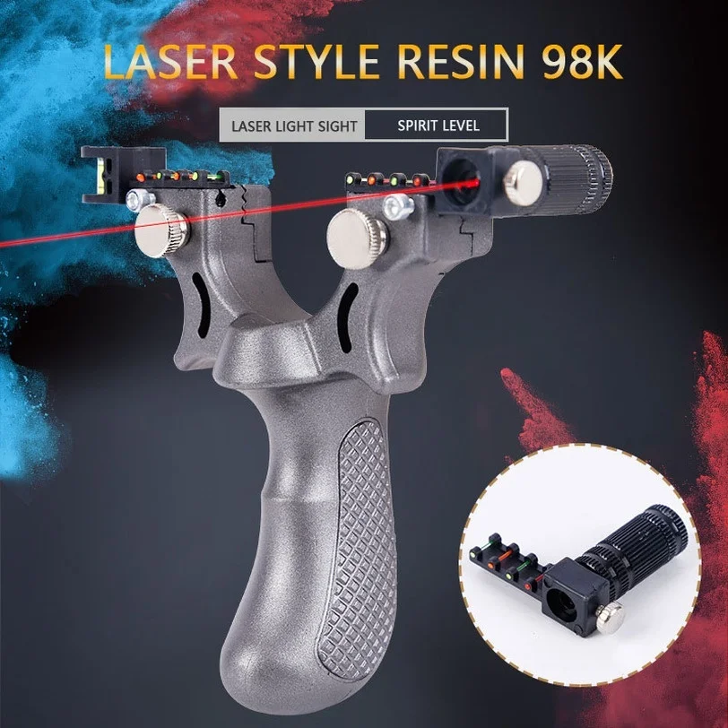 

Powerful Rubber Band Slingshot with Laser High Precision Flat Leather Slingshot Professiona Fast Bow Outdoor Special for Hunting