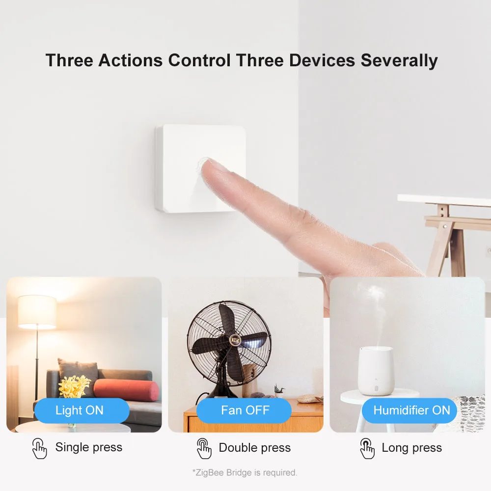 Беспроводной мини переключатель SONOFF SNZB 01 Zigbee с уведомлением о низком заряде