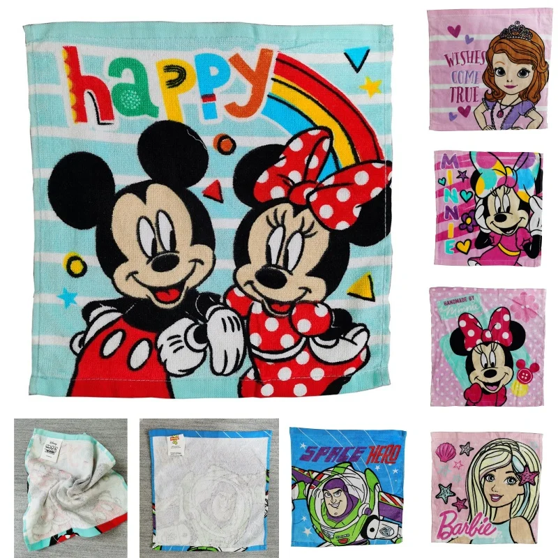 Lowered Baby Towels Handkerchief Mouse Mickey Princess Minnie Cotton Disney Face Soft 30x30cm WDgEw7wwV