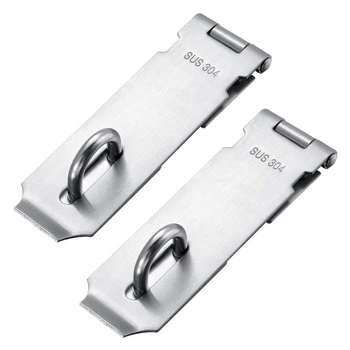 

Padlock Hasp Staple 2 Pack Heavy Duty Safety Door Clasp Gate Lock Latch,SUS304 Stainless Steel Brushed Finish Padlock Clasp Shed