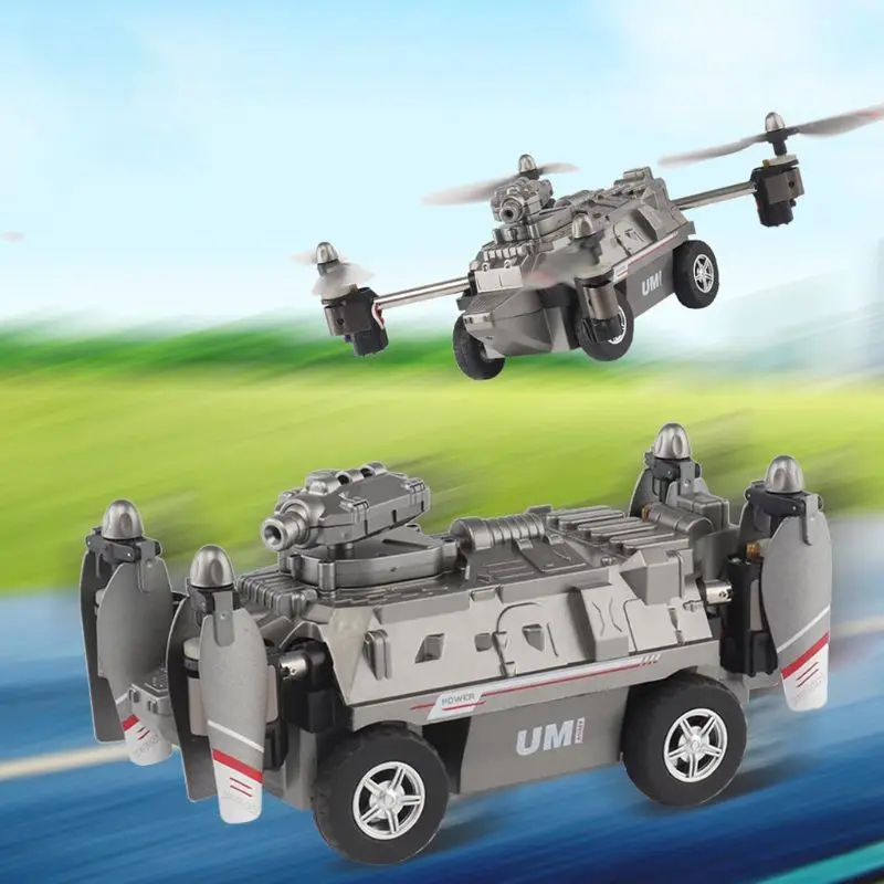 

1Set FY330 2 In 1 Air and Land Mode 0.2MP 720P WIFI FPV Military Helicopter Drone Tank Car Toys 2.4G 4CH RC Quadcopter LX9A