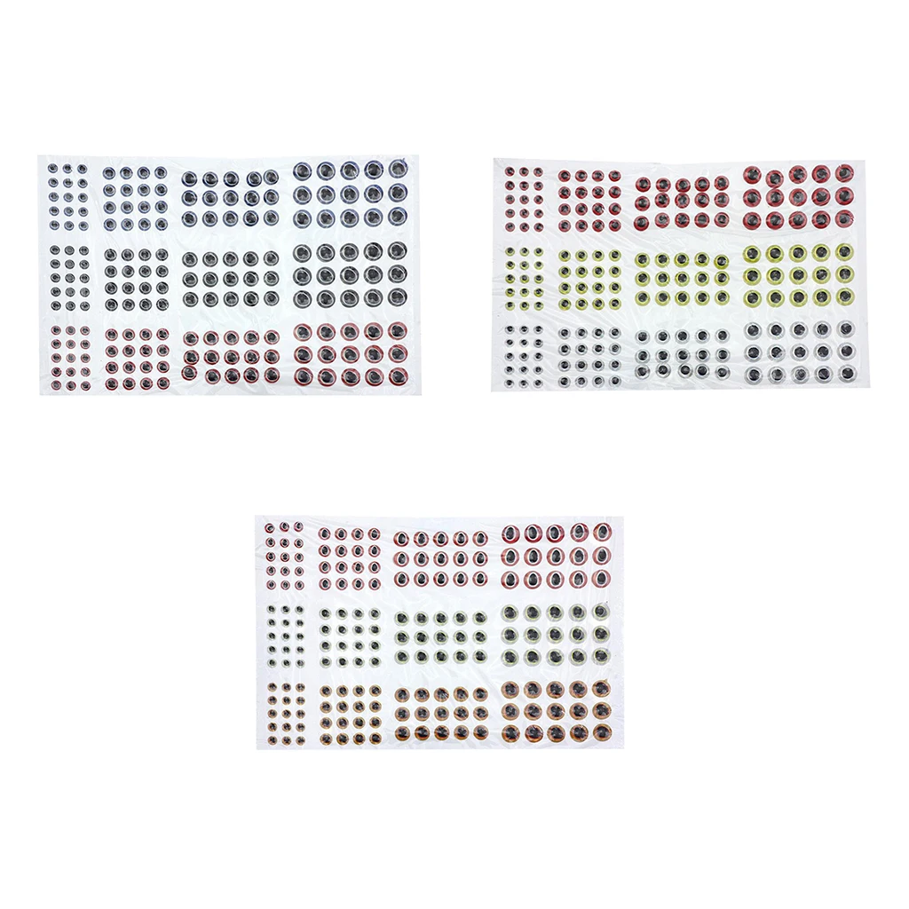183pcs Fishing Lure Eyes 3D Holographic Eyes Fly Tying Jigs Crafts DIY Fly Fishing Accessories  5mm/4mm/3mm/2mm