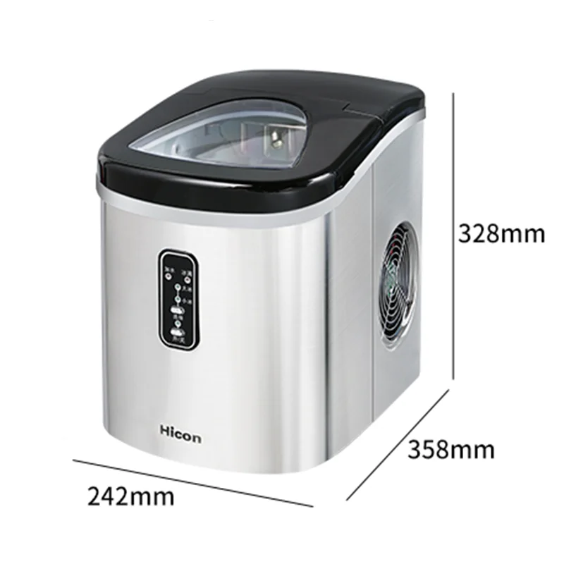 

SUSWEETLIFE HICON Ice maker 15kg mini domestic stainless steel table top manual commercial bar ice making machine 95W 110V 220V