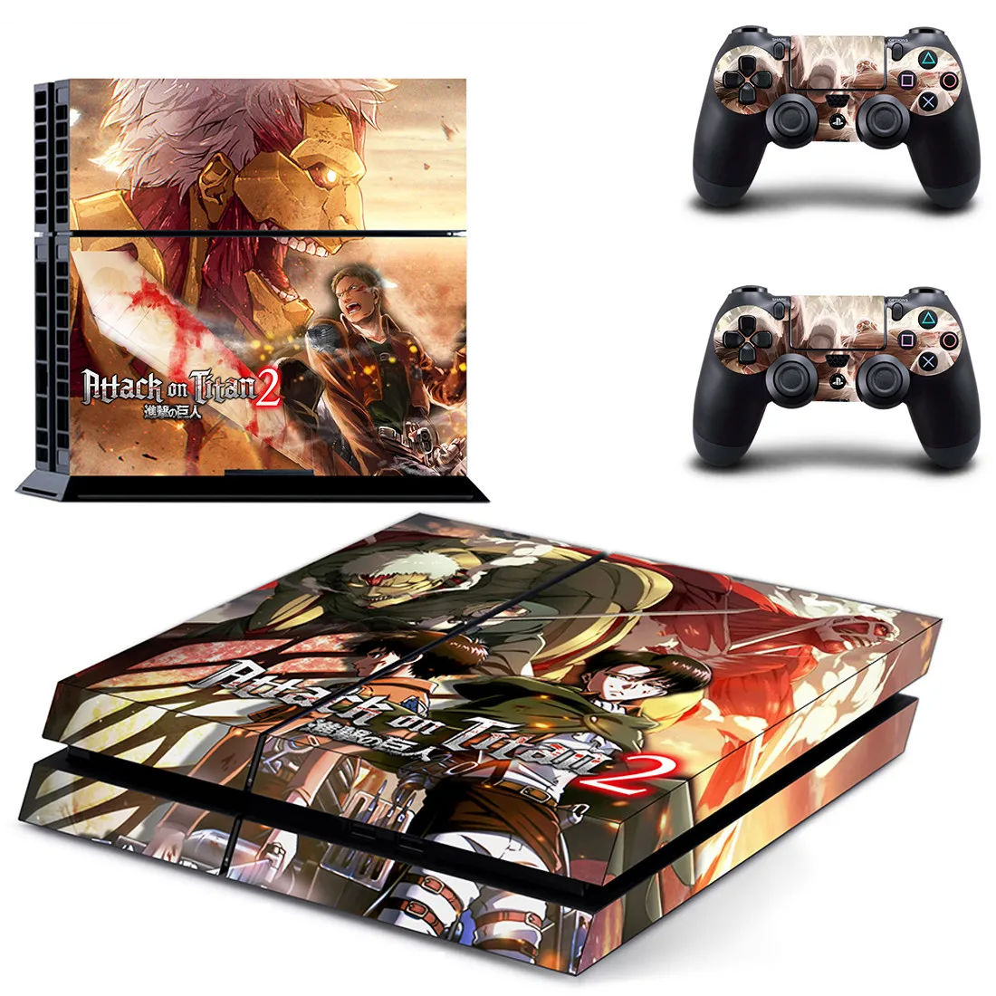 Наклейка Attack On Titan 2 PS4 s виниловая наклейка PS 4 Skin Play station 4 наклейка Pegatinas для консоли playstation 4 и 2 контроллера