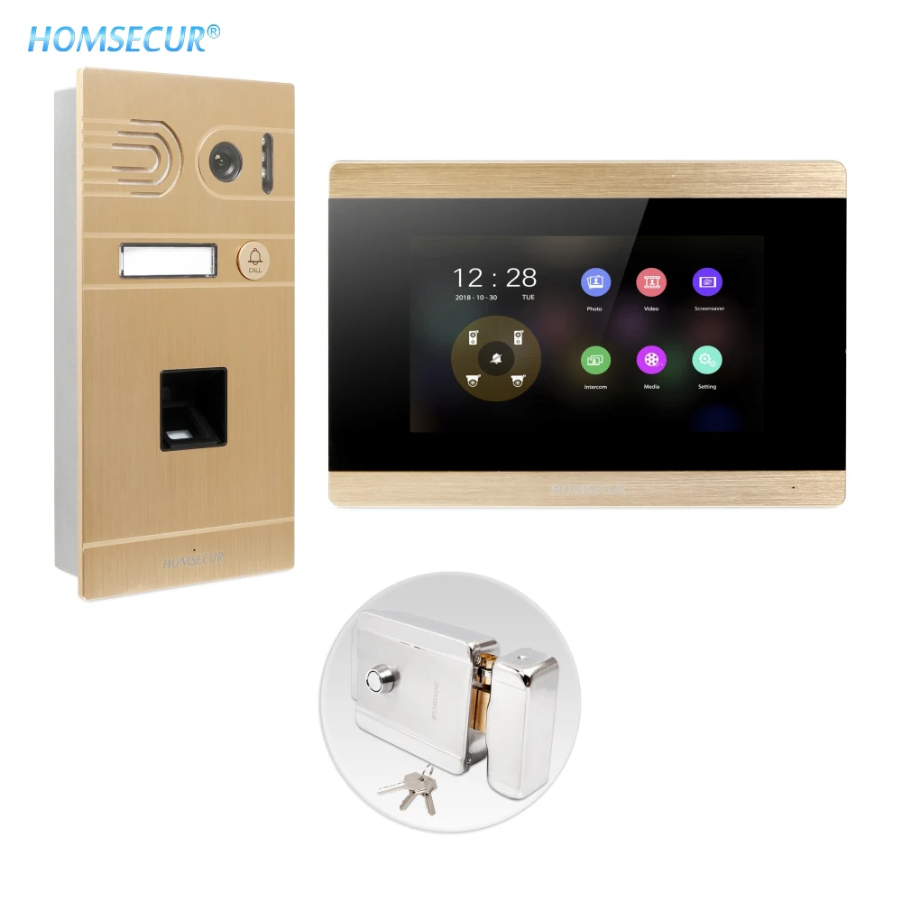 HOMSECUR 7 &quotпроводной громкой видео и аудио домашний Интерком сенсорный экран