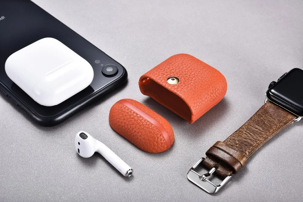 Чехол из натуральной кожи для AirPods 2 Bluetooth беспроводной чехол для наушников Роскошный чехол для Apple AirPods 1 2 защитный чехол