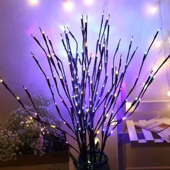 

New LED Lighted Branch Lighting Twig Willow Tree Branch Floral Lamp Battery Operated Home Party Vase Christmas Halloween LC