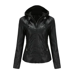 y2k top Goth Black moto jacket women red faux leather jackets women coats biker j woman fall jacket for women jacket Autumn 2021
