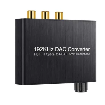 

New 2020 192 KHz DAC Converter Support DTS / Dolby AC3 5.1 CH TO RCA 3.5 Mm Jack Digital-to-Analog Audio Converter