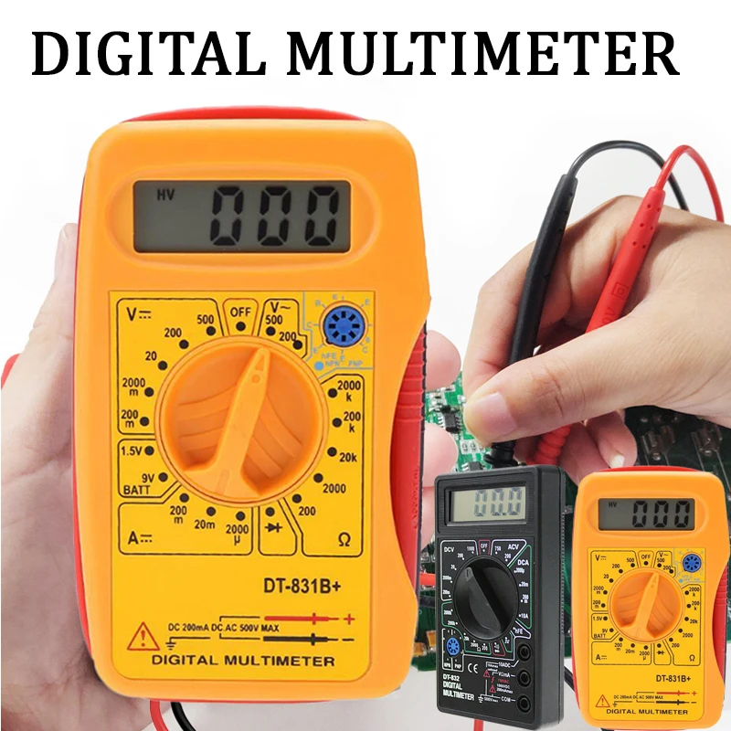 Портативный цифровой мультиметр с ЖК дисплеем 8301B + /DC Измеритель