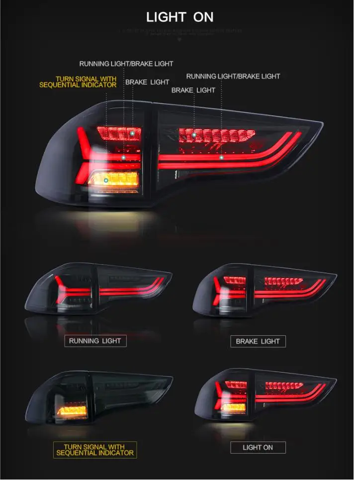 Автомобильный задний светильник VLAND Factory для Pajero, спортивный задний светильник 2011, 2012,, для Montero, светодиодный задний фонарь с подключением и воспроизведением