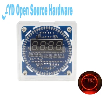 

DS1302 clock 18b20 temperature display alarm clock function Rotating LED electronic clock kit