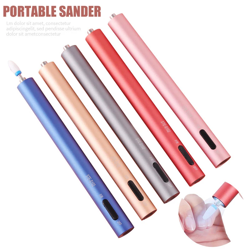 

Nail Polishing Machine Electric USB Rechargeable Pen Style Nail Drill Machine with LED Light Women Girl Nail Art Tool J3