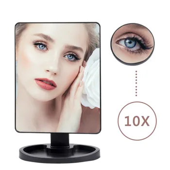 

22/16 LED Vanity Mirror Light Tabletop Makeup Mirror Touch Switch 10x Magnifying Mirrors 180 Rotation Bathroom Travel espejos