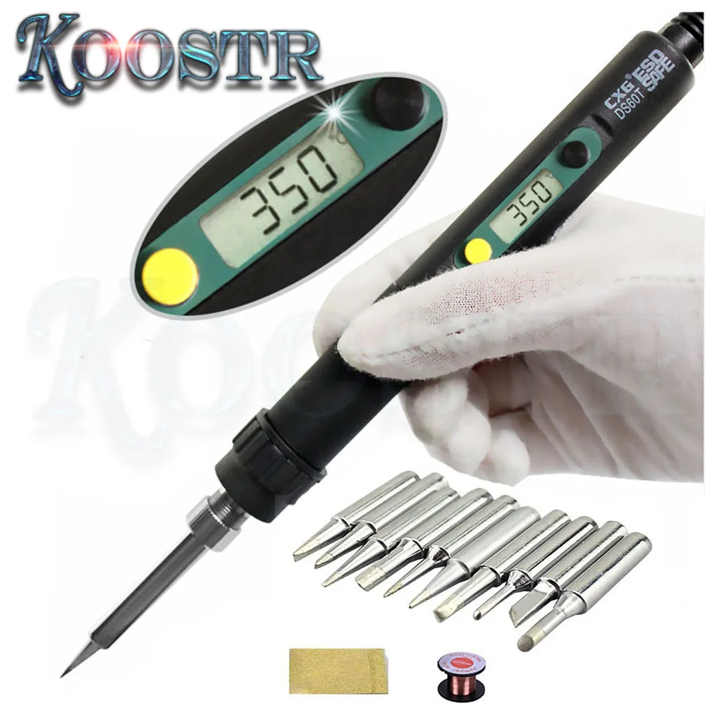 

EU plug CXG DS60T Digital LCD Electric soldering iron Adjustable temperature Electric Soldering station 220V 60W Free shipping