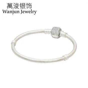 

Wanjun Jewelry 100%925 Silver High Quality Fashion Exquisite Full of Crystals Shiny Head Snake Bones Chain Gift Send Friends