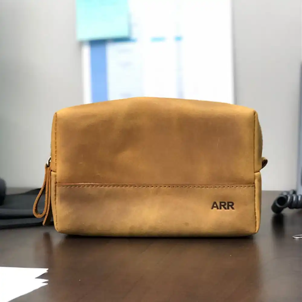 mens leather dopp kit monogram
