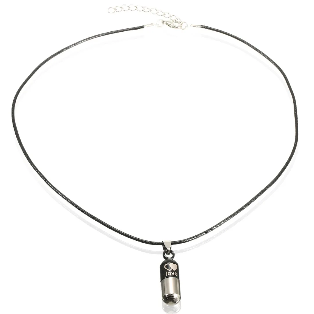 Shellhard Ash Holder Keepsake Neckalces Vintage Metal Urn Cremation Love Pill Pendant Necklace For Men Women Jewelry