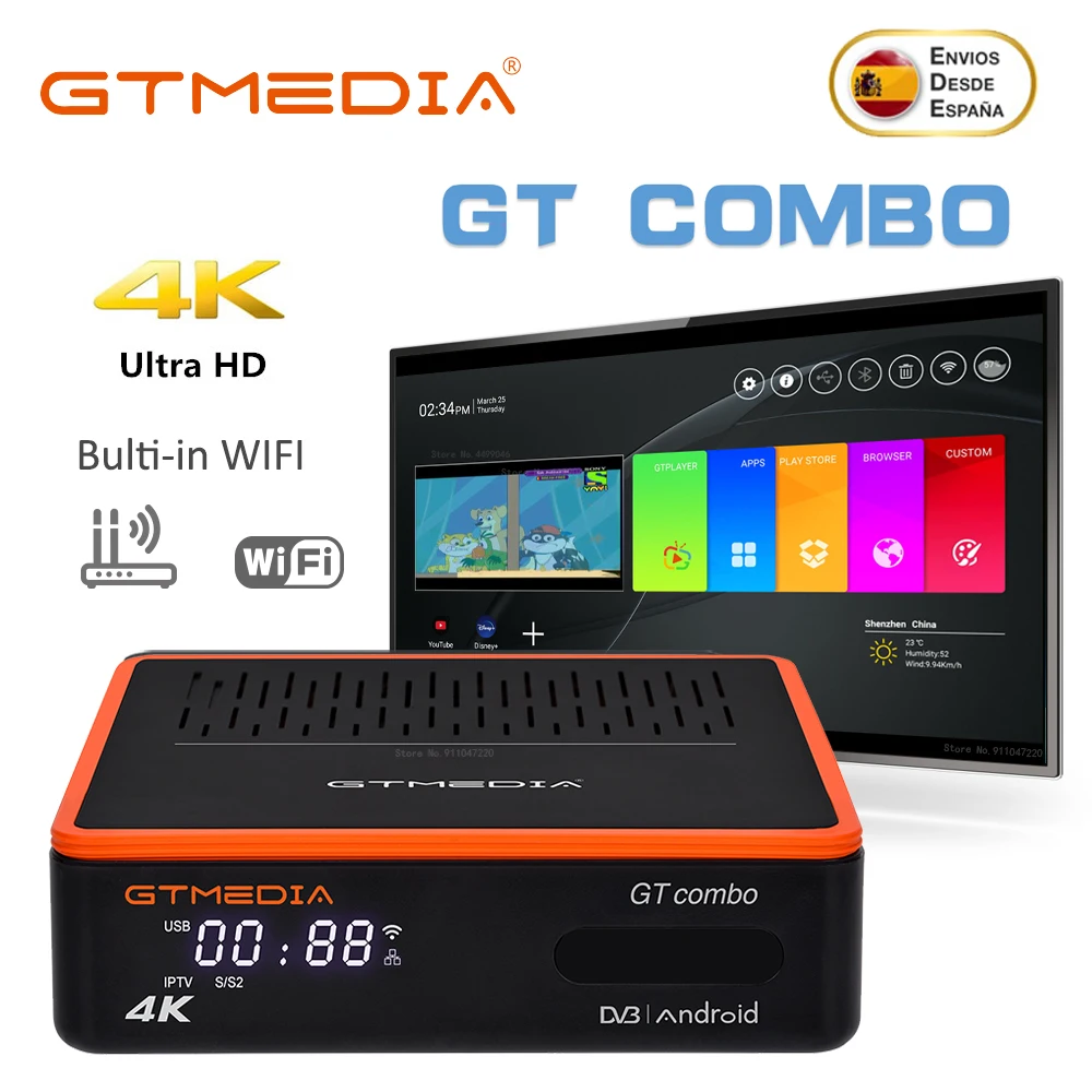 2021 pre sale gtmedia gt combo 4k satellite receiver dvb s2 t2 c