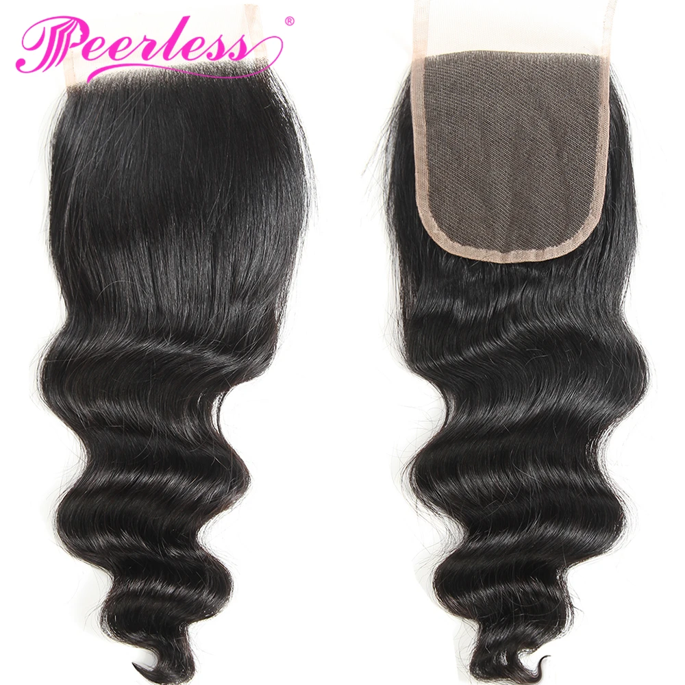 Волосы Peerless свободные волнистые волосы 4*4 с кружевной застежкой