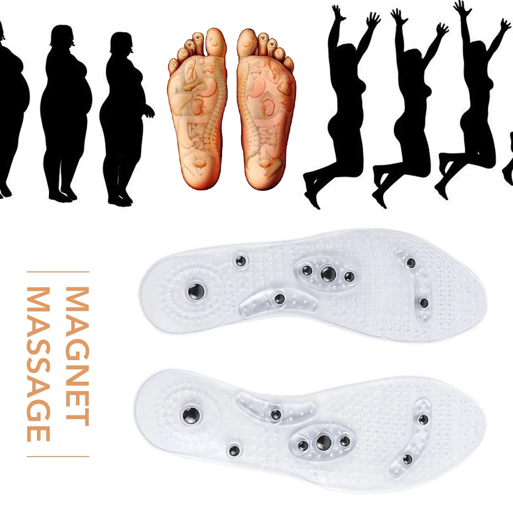 1 пара/2 шт OLIECO магнитотерапия магнит массажные стельки Прозрачная силиконовая колодка для обуви Здоровье Анти-усталость 8 магнитов терапия