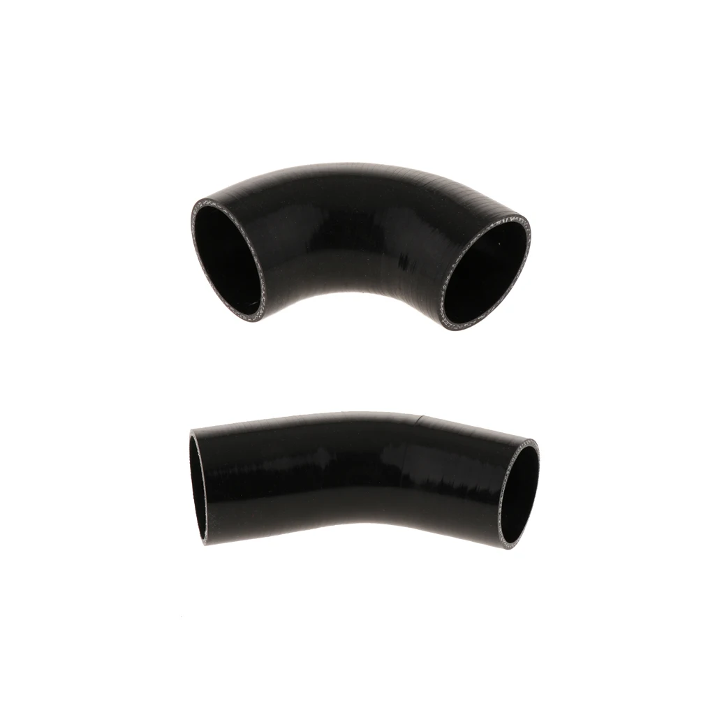 2Pcs High Temperature Resistant 63mm Silicone Rubber Vacuum Hose Black