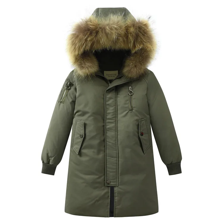 30 градусов, детский зимний пуховик, детская утепленная теплая верхняя одежда для больших мальчиков 6, 8, 10, 12, 14, 16 лет, парки, пальто, Dwq451 - Цвет: amy green