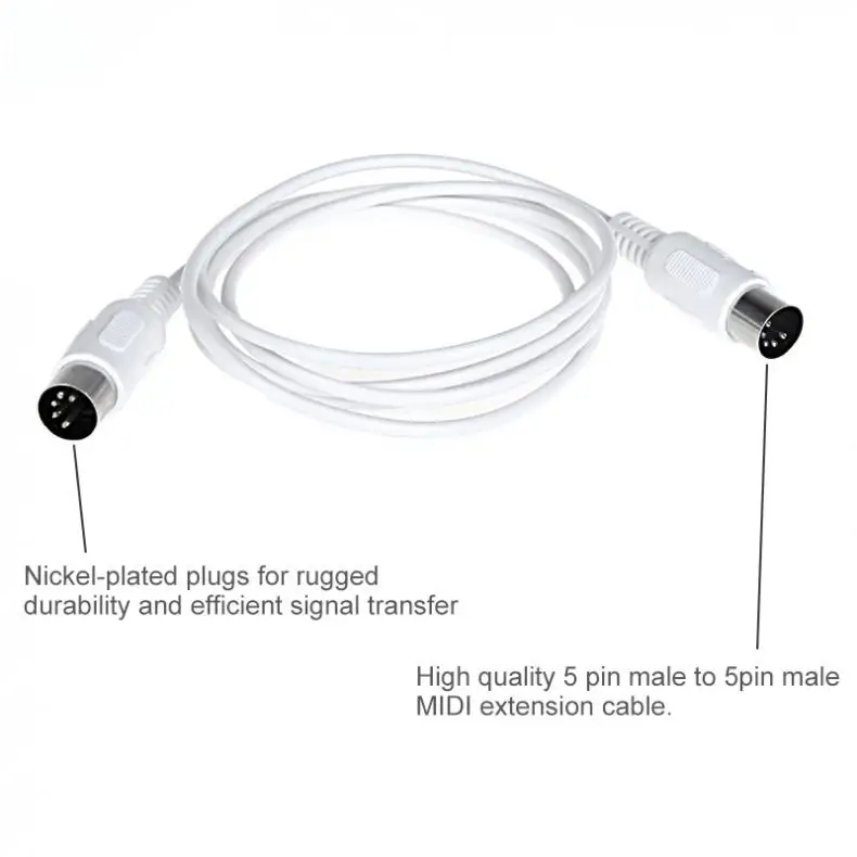 1.5m/4.9ft 3m/9.8ft MIDI Extension Cable 5 pin male to 5 pin male Electric Piano Keyboard Instrument PC Cable MIDI cable electronic musical instrument