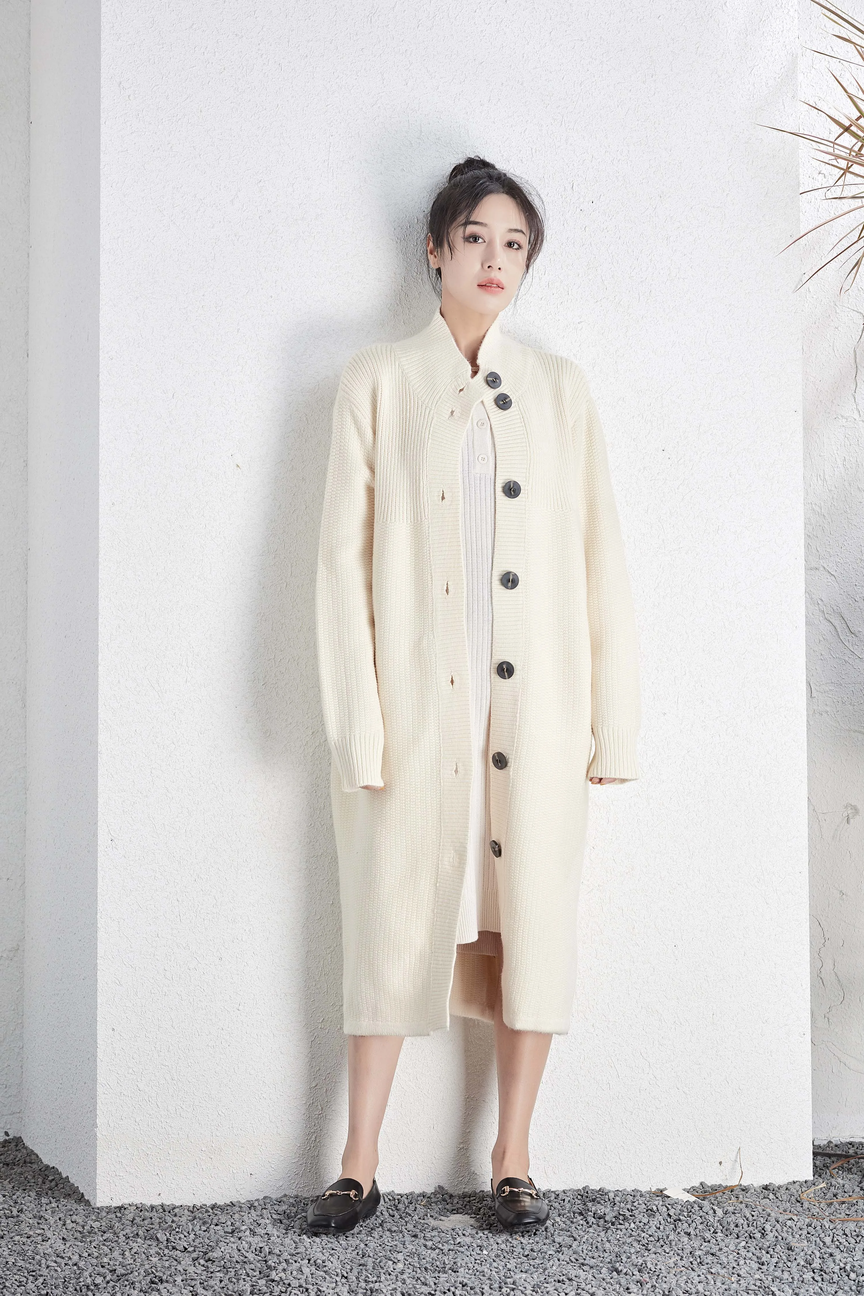 Зимний свитер женский Свободный Повседневный длинный тренд корейский сплошной цвет простой индивидуальный модный большой размер Кардиган Куртка 546