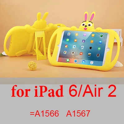 Силиконовый чехол для iPad air 2, 9,7 дюймов,,, детская подставка с милым Кроликом, чехол для планшета для iPad mini 2, 3, 4, 5, чехол - Цвет: y air2