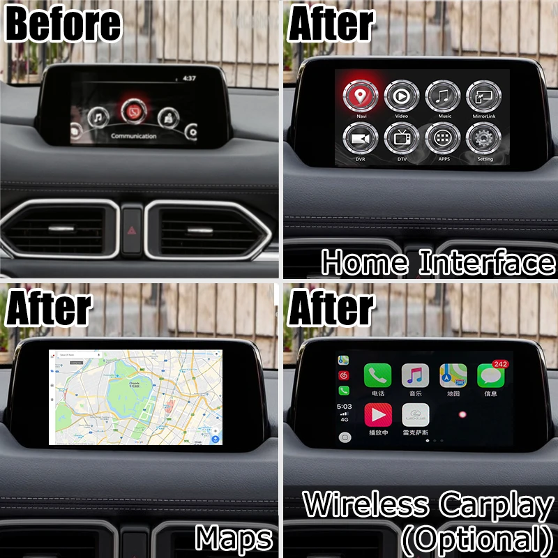 Интерфейсная приставка для Android / carplay новой Mazda CX 5 CX5 с GPS навигацией интерфейсом
