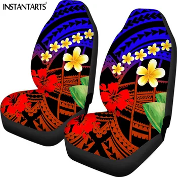 

INSTANTARTS Polynesian Traditional Tribal Pattern Universal Washable Front Car Seat Cover Polyester Fabric Soft Auto Seat Covers