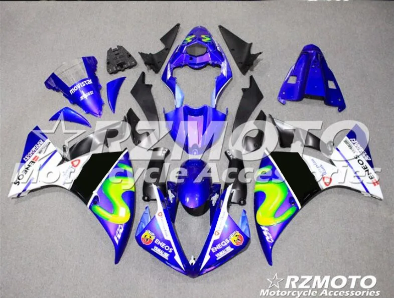 ABS форма мотоцикла Обтекатели подходят для Yamaha YZF-1000-R1 2009 2010 2011 09 10 11 обтекатель кузова набор на заказ синий черный - Цвет: same photo show