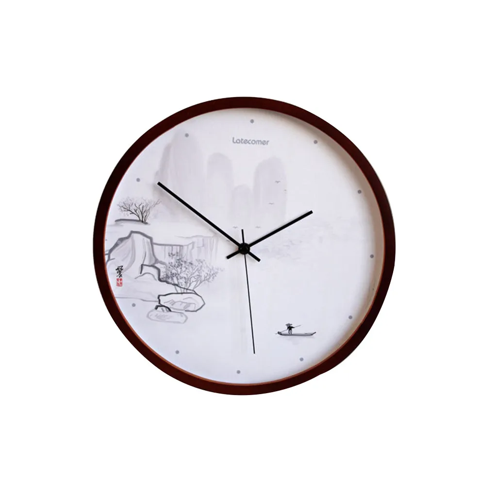 LATECOMER New Clock Watch Wall Clocks Silent Wooden Home Decoration Living Room Buddha wooden clock simple creative wall clock