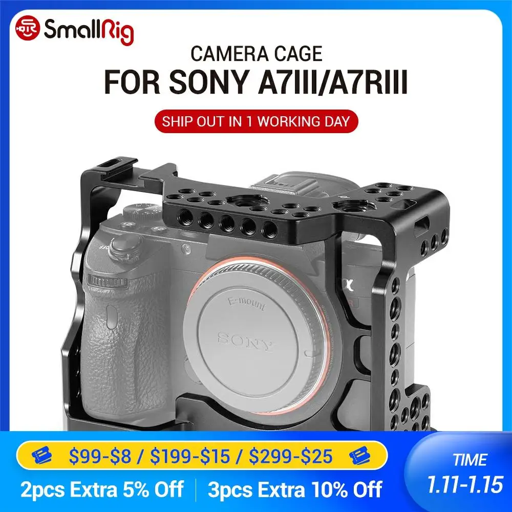 Клетка SmallRig A73 A7R3 / A7RIII/A7III клетка для камеры Sony A7R III A7M3/ A7 W/ Arri позиционирование/4/1 8/3