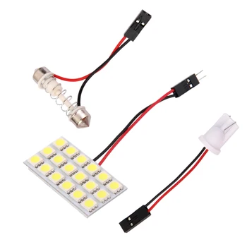 

18SMD 5050 LED Festoon Dome Light Panel Interior Lamp Bulb T10 BA9S DC 12V