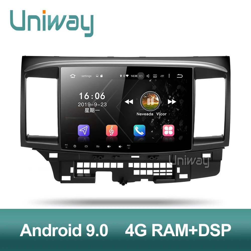 Uniway PX6 DSP Android 9,0 автомобильный dvd для Mitsubishi Lancer 10,1 дюймов 2008 2009 2010 2011 2012 2013 автомобильный стерео навигатор