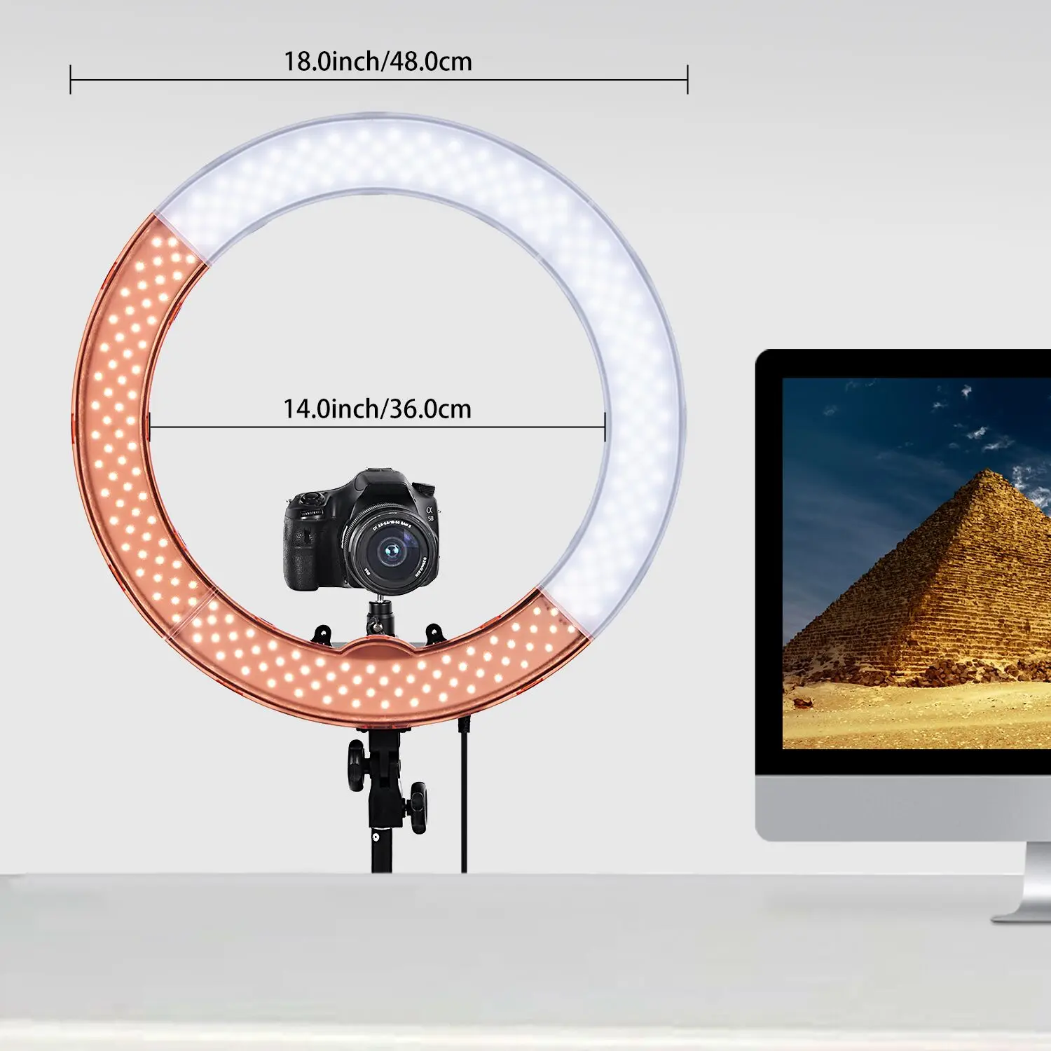 FOSOTO RL-18 Led Ring Light Photography Lamp 18 Inch Ring Lamp 55W Ringlight With Tripod Stand For Camera Phone Makeup Youtube