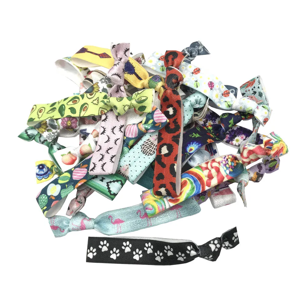 200pcs Mix Styles Flower Animal Geometry Printed Elastic Hair Bands Hair Accessories Ribbon Ponytail Holders Wholesale sketch technique tutorial painting book flower plant animal pencil copy picture album zero based introductory teaching material