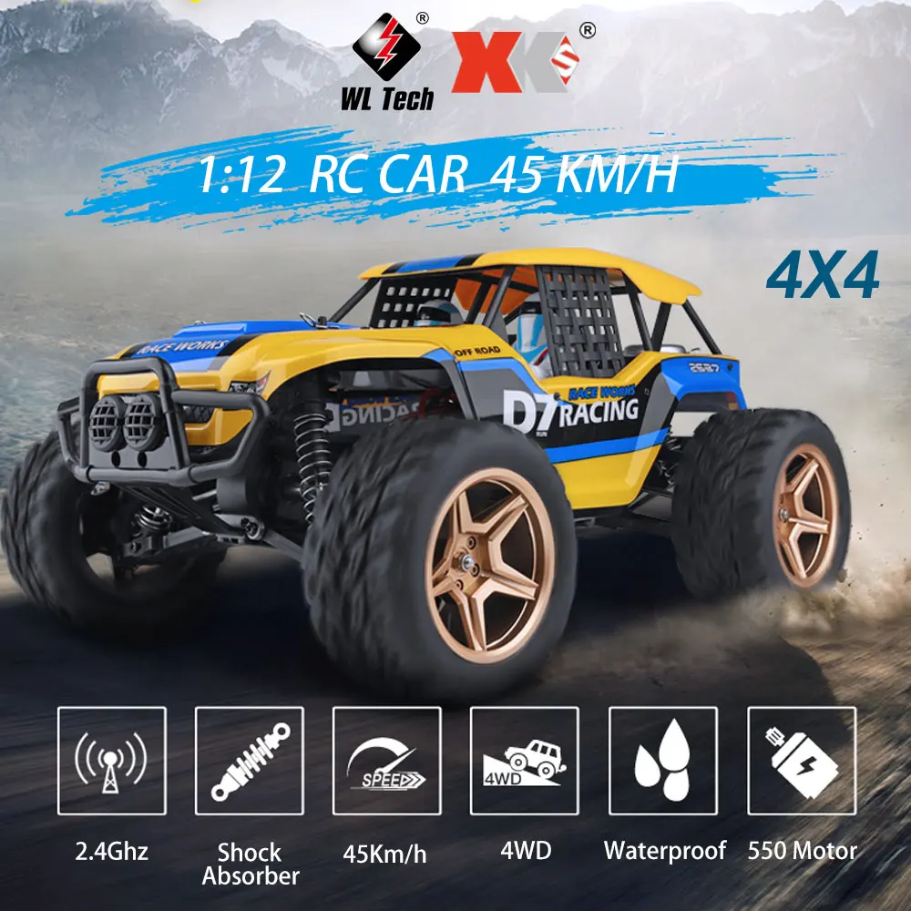 Wltoys XK 12402-A D7 1/12 RC автомобиль 550 мотор 2,4 г 4WD 45км/ч пустыня восхождение Багги Rock Racing гусеничный внедорожных радиоуправляемая автомодель трагги транспортного средства