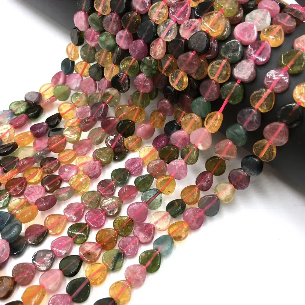 Tourmaline Турмалиновые бусины сердце любовь натуральный камень бусины Свободные красочные высокое качество браслет ожерелье Изготовление ювелирных изделий - Цвет: Tourmaline