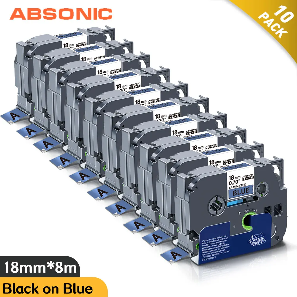 Absonic 10pcs Printer Ribbon For Brother 18mm Laminated Label 541 For