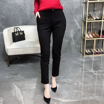 

New women's casual OL office Leisure Pencil Trousers Girls's Elastic Waist Slim Stretch Pants fashion Suit pants Large Size 5XL