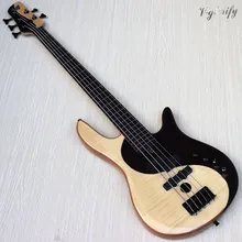 5 струн fretless с линией Лада электрическая бас-гитара Пламя клен микс с палисандр твердое красное дерево активная бас-гитара