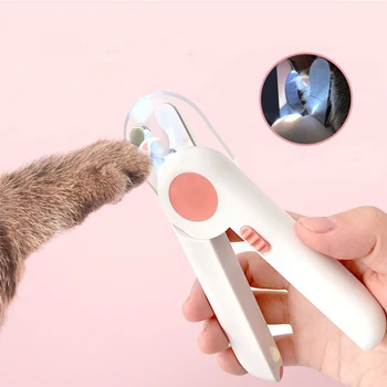 

Pet Nail Clipper Cat Dog Claw Cutter Trimmer With Led Light Sickle Stainless Steel Pets Paw Grooming Scissors Doggy Clippers