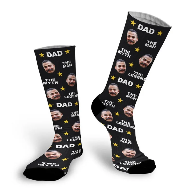 Custom Print Your Photo Pet Face Socks Personalized Long Socks Colorful Socks for Men Women Funny Novelty Socks Gifts