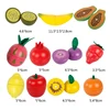 Simulation Kitchen Pretend Toy Wooden Classic Game Montessori Educational Toy For Children Kids Gift Cutting Fruit Vegetable Set 6