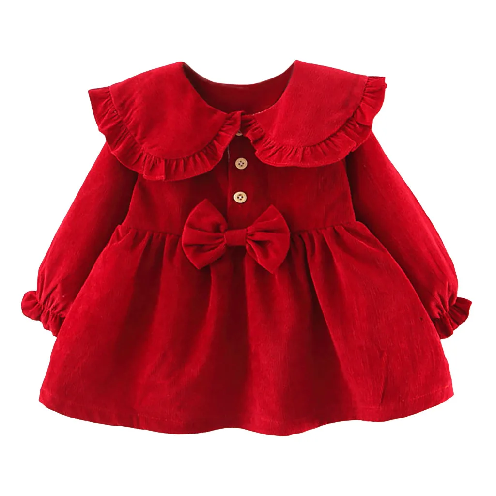 Robe fille ceremonie/бархатное платье для девочек; платья для маленьких девочек; летнее Хлопковое платье для малышей с длинными рукавами;#2P4
