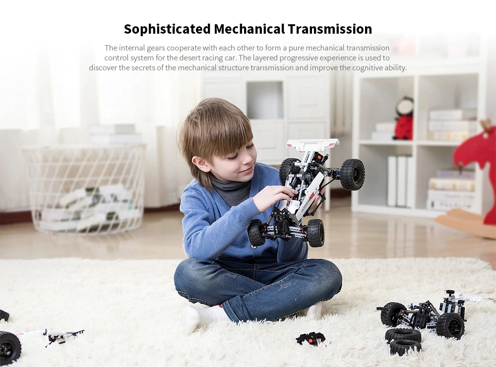 Xiaomi Mitu Building Blocks Robot Desert Racing Car DIY Educational Toys Ackermann Steering Cylinder piston linkage Kids Gift (3)